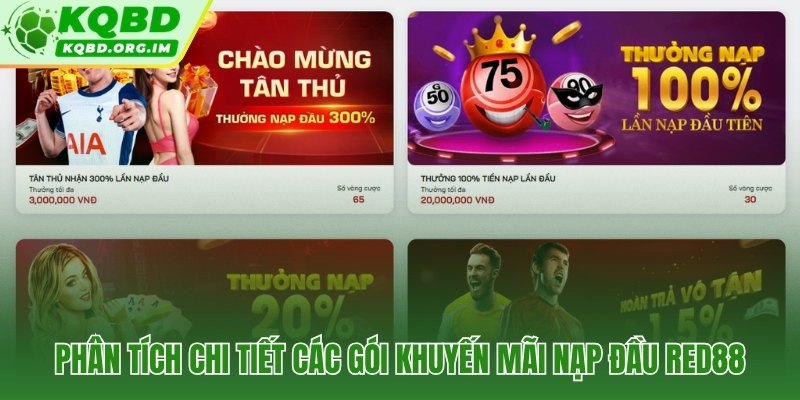 Bốn gói nạp đầu Red88 và con số rollover cần biết trước